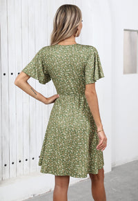 PRETTYGARDEN Women's Summer Sundress Spring Short Sleeve V Neck Swiss Dot Midi Boho Long Dresses Wedding Guest Dress