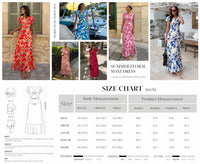 PRETTYGARDEN Womens Summer Floral Maxi Dresses Spring Short Sleeve Ruffle V Neck Flowy Boho Long Beach Vacation Sundress
