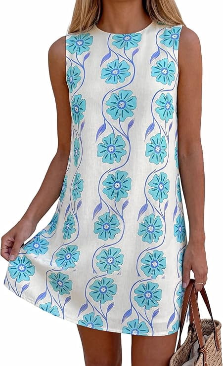 PRETTYGARDEN Sundresses for Women Summer Elegant Floral A Line Short Party Dress Beach Vacation Clothes